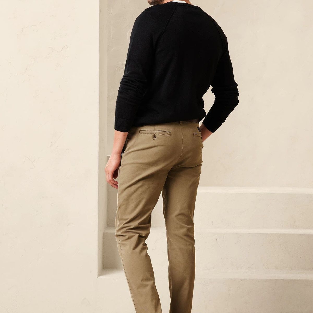 BANANA REPUBLIC - Pantalón Hombre Slim Lived-In Chino Café Banana Republic