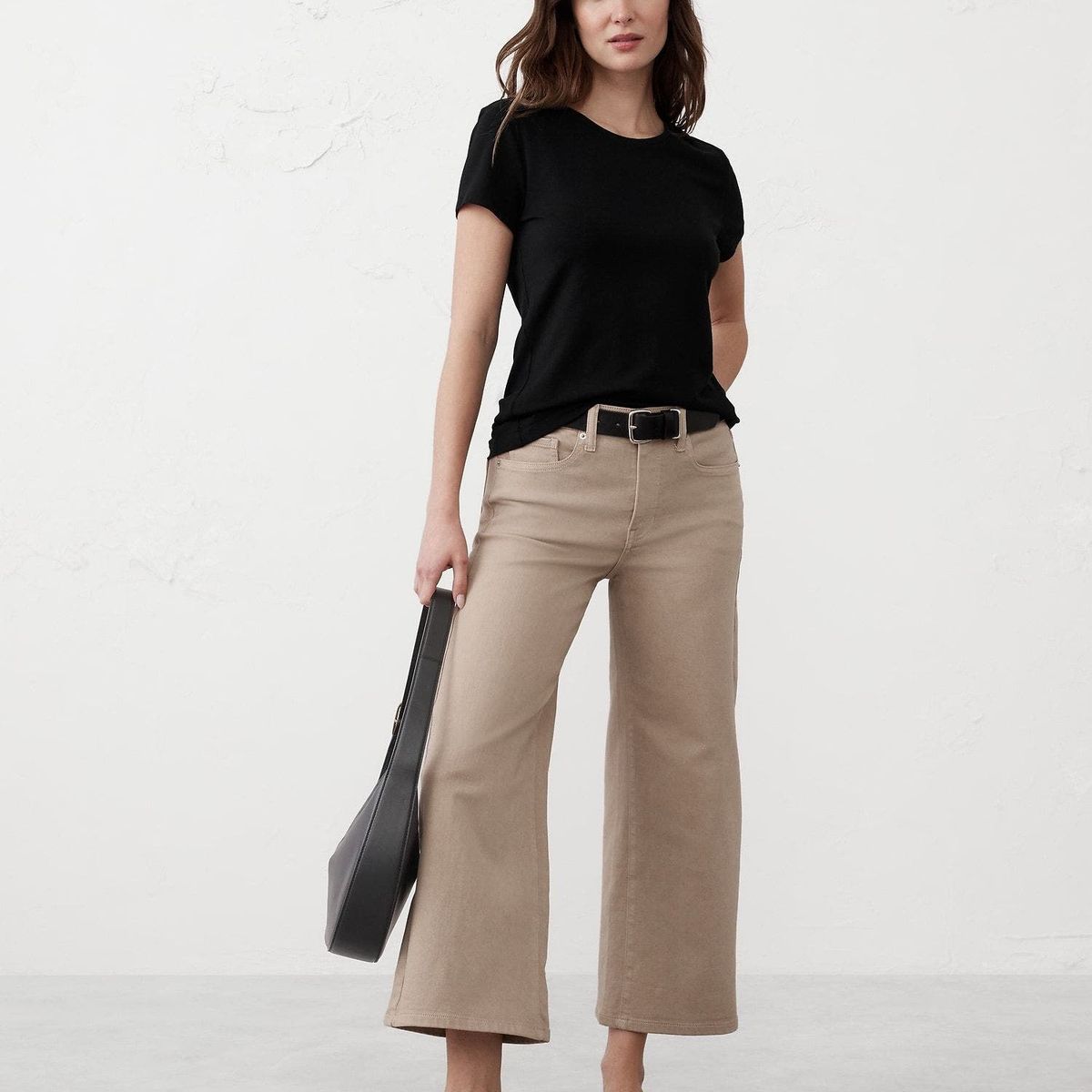 BANANA REPUBLIC - Polera Mujer Banana Republic Timeless Crew-Neck Negro