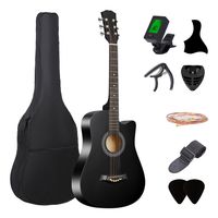 Guitarra acústica negra de 38 pulgadas