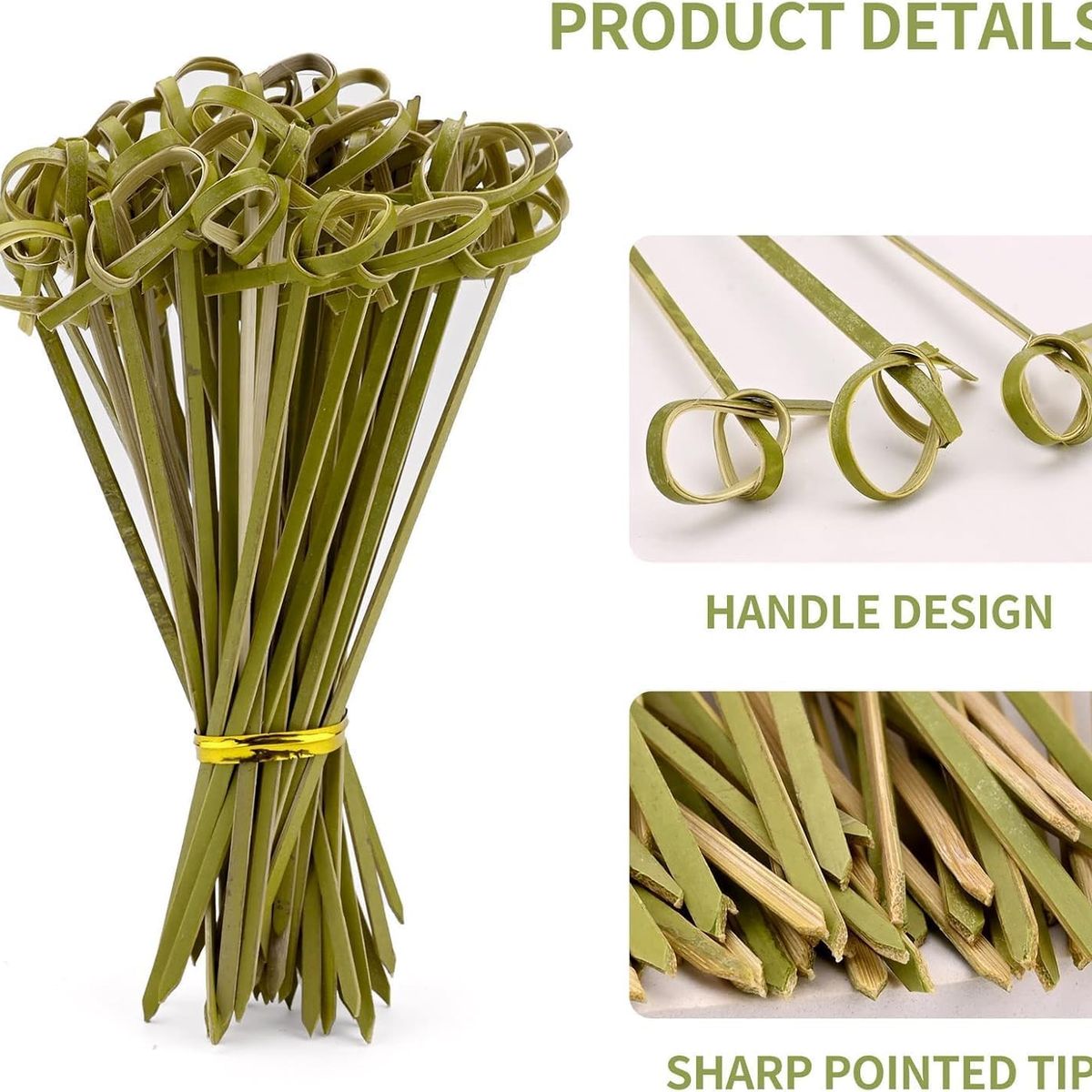 KUANGYE - Palillos Bambú Nudo 12cm 1000pcs Brocheta Cocteleria Catering