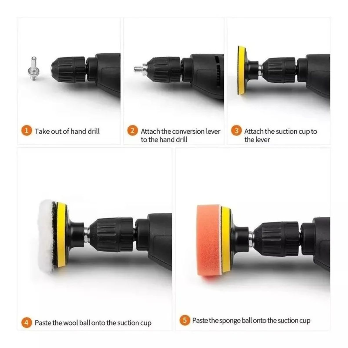 GENERICO - Kit Esponja Coche Almohadilla Discos Pulir Encerar 8pcs 7in