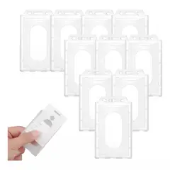 ATURE - Pack 50 Pcs Porta Credencial Plastico Transparente Rigido