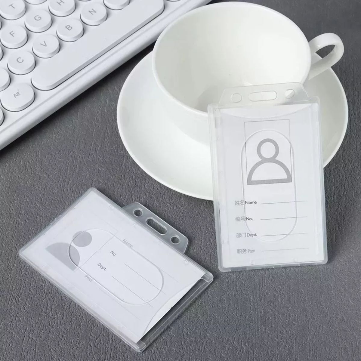ATURE - Pack 50 Pcs Porta Credencial Plastico Transparente Rigido
