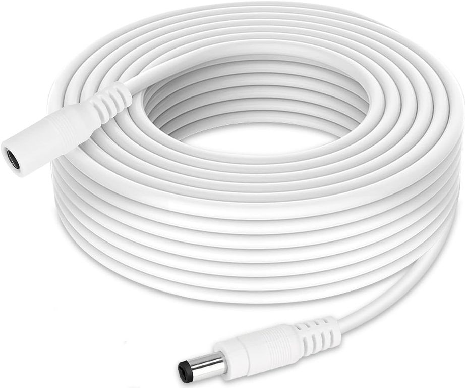KUANGYE Cable Extensión 20 Metros Para Cámara Cctv Dc 5,5mm X 2,1mm