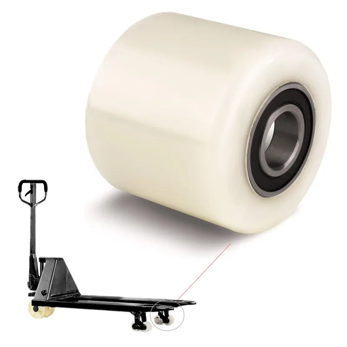 GENERICO - 1 Rodillos De Transpaleta Diámetro 78 mm, Ancho 70 mm