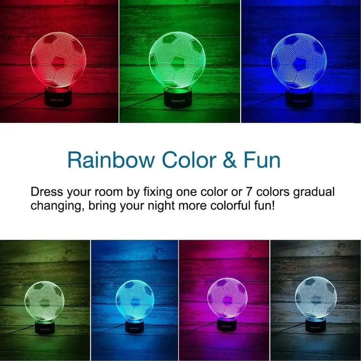 GENERICO - Lampara Ilusión 3d Balón De Fútbol