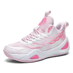 DANWEILE - Zapatillas de baloncesto altas y antideslizantes - Rosa