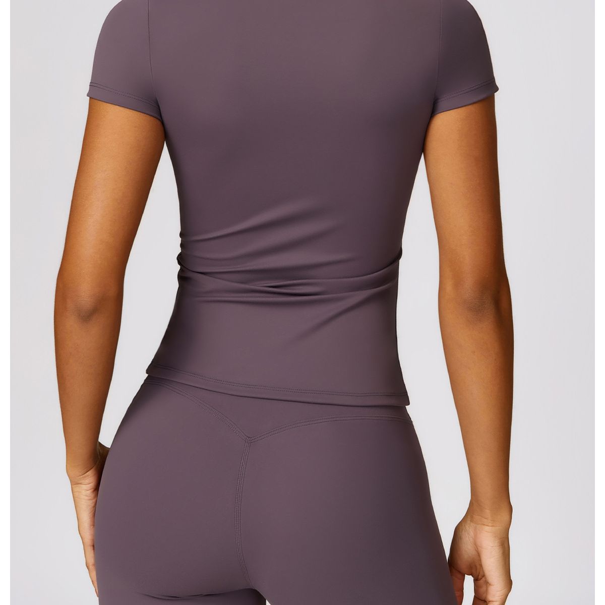 TIOZONEY - Camiseta deportiva de manga corta para mujer-Morado