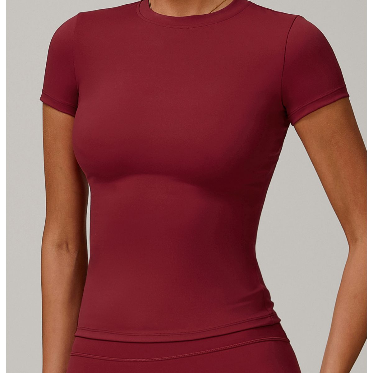 TIOZONEY - Camiseta deportiva de manga corta para mujer-Rojo