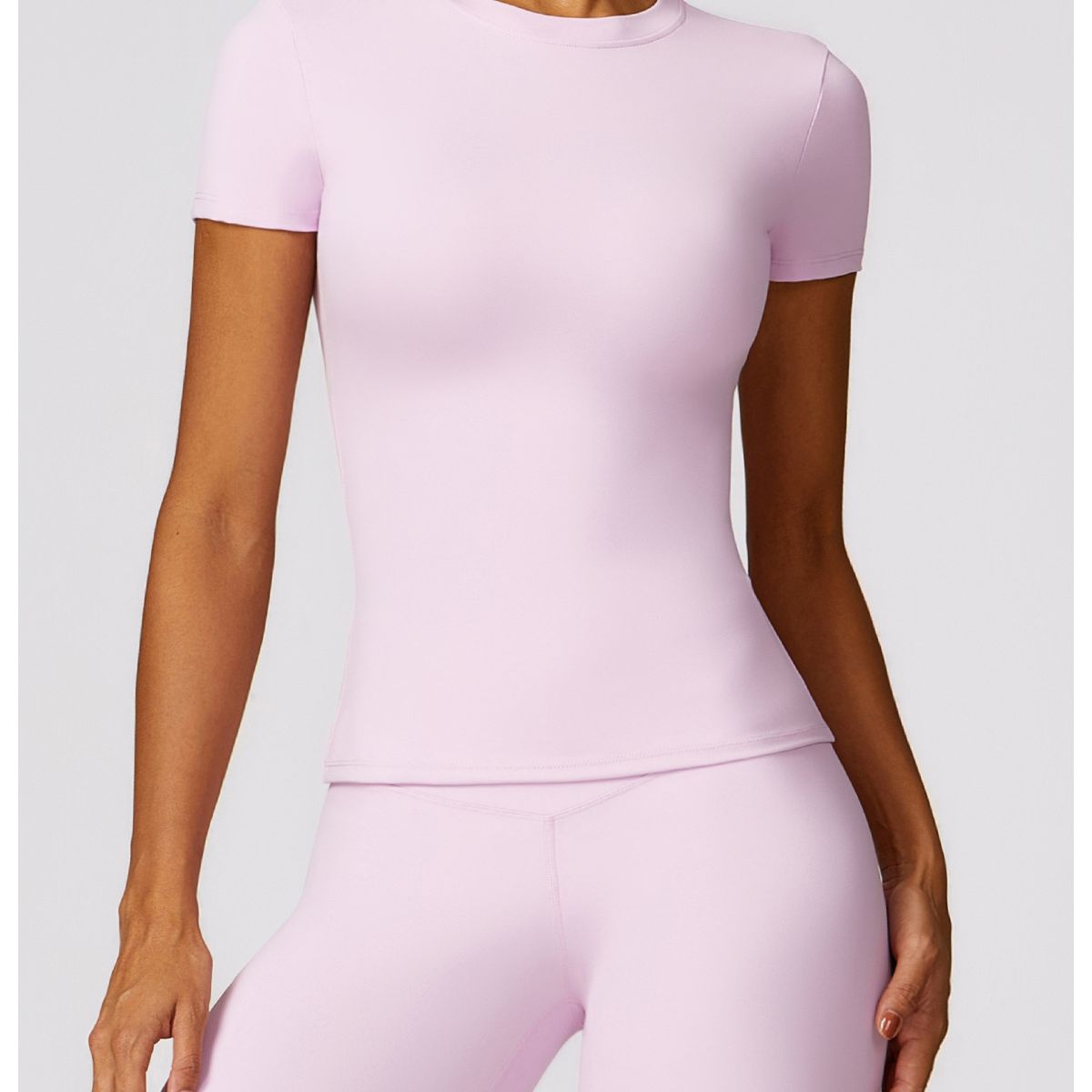 TIOZONEY - Camiseta deportiva de manga corta para mujer-Rosado