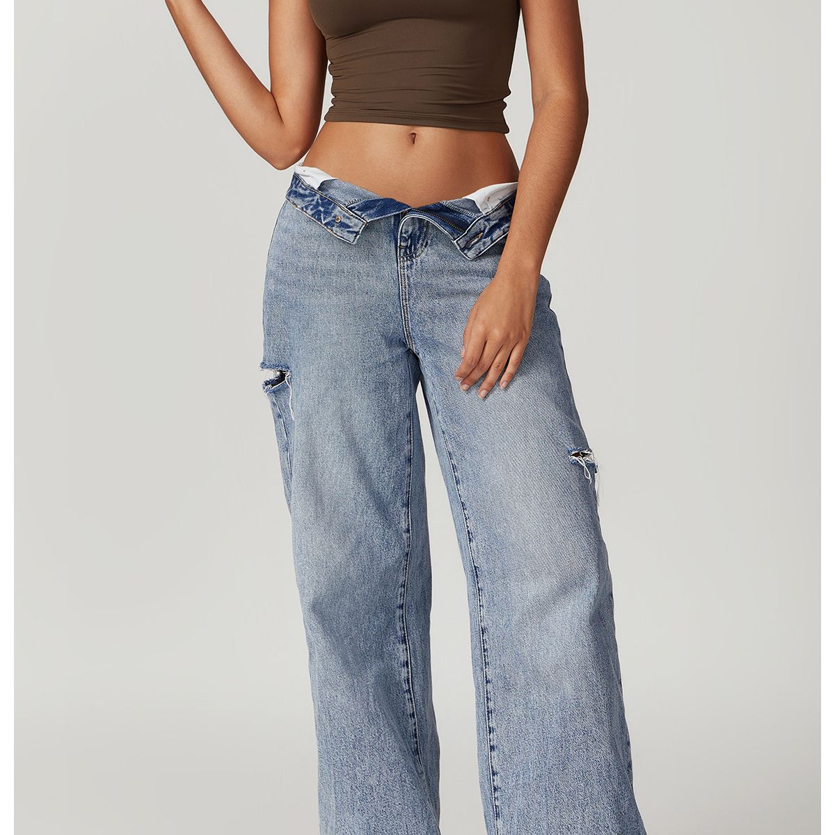 TIOZONEY - Camiseta deportiva de manga corta para mujer-Café