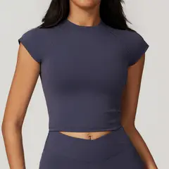 TIOZONEY - Camiseta deportiva de manga corta para mujer-Gris