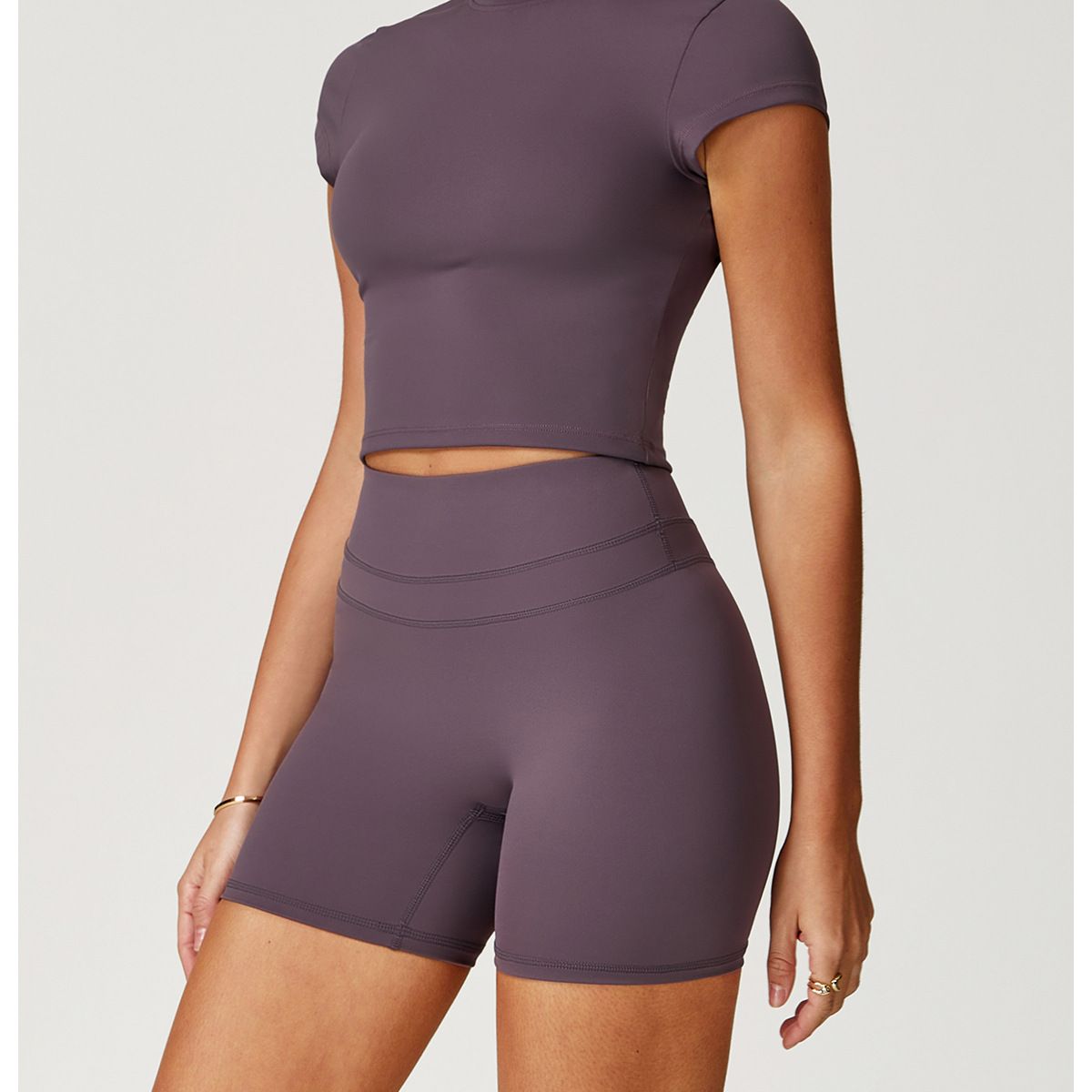 TIOZONEY - Camiseta deportiva de manga corta para mujer-Morado