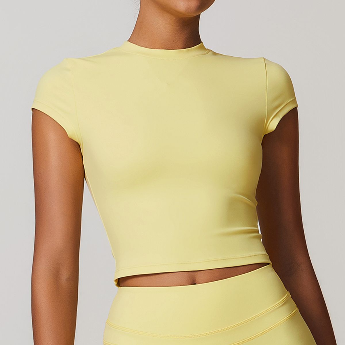 TIOZONEY - Camiseta deportiva de manga corta para mujer-Amarillo