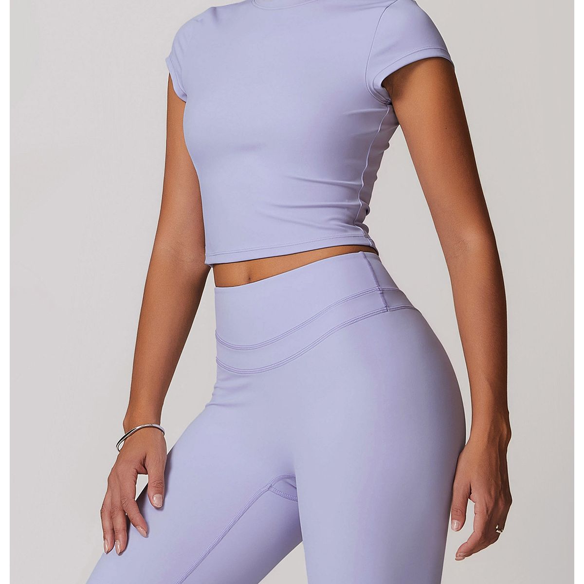 TIOZONEY - Camiseta deportiva de manga corta para mujer-Morado