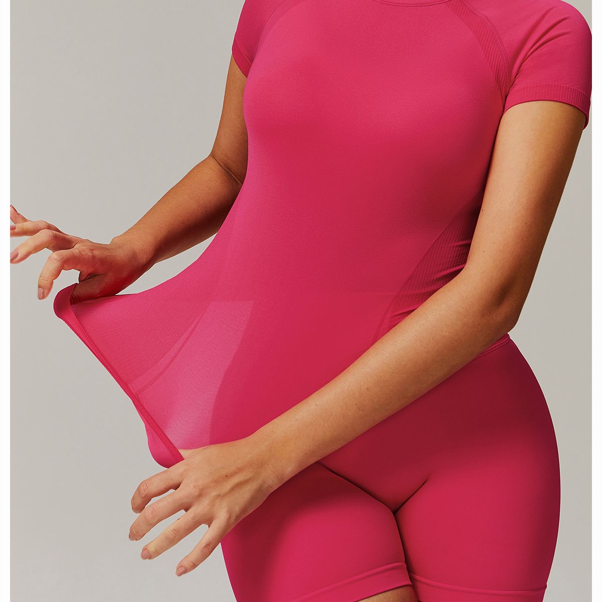 TIOZONEY - Camiseta deportiva de manga corta para mujer-Rosado