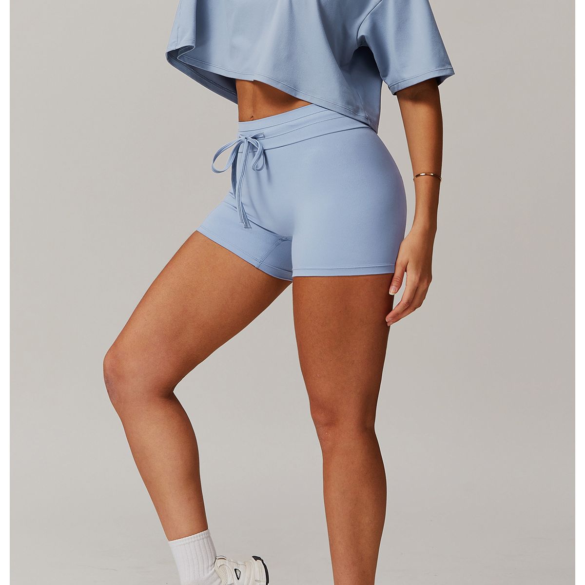 TIOZONEY - Camiseta deportiva de manga corta para mujer-Azul