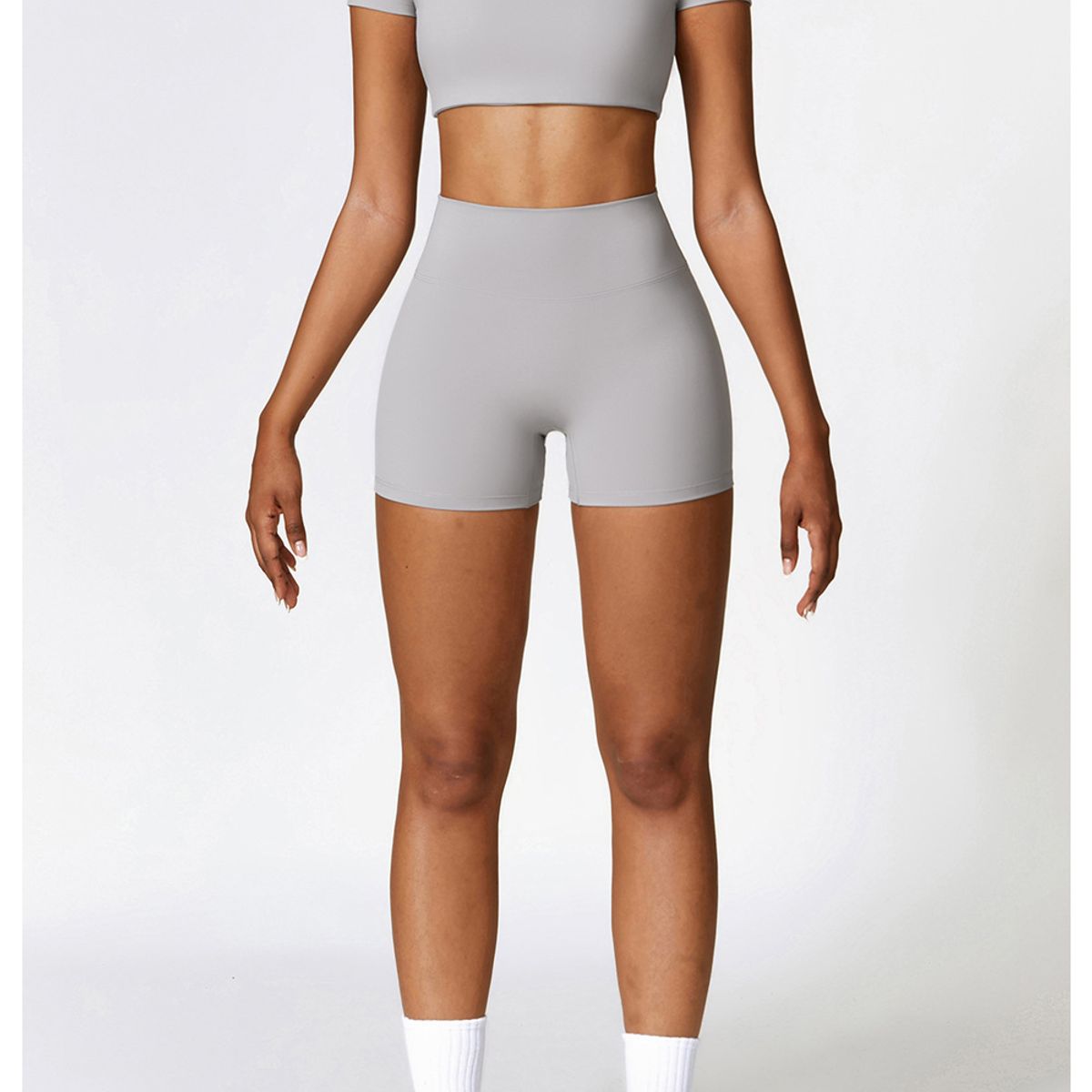 TIOZONEY - Camiseta deportiva de manga corta para mujer-Gris