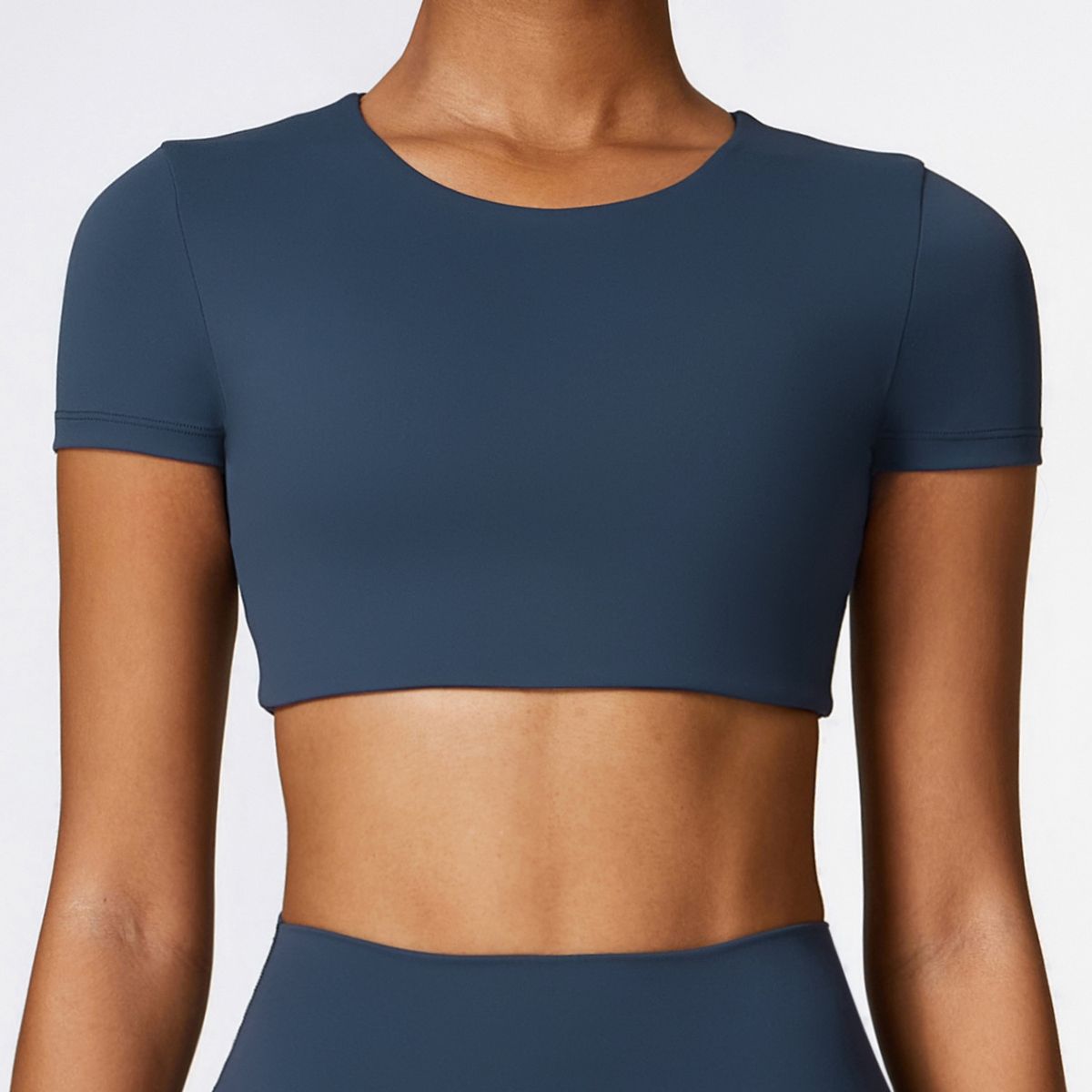 TIOZONEY - Camiseta deportiva de manga corta para mujer-Azul