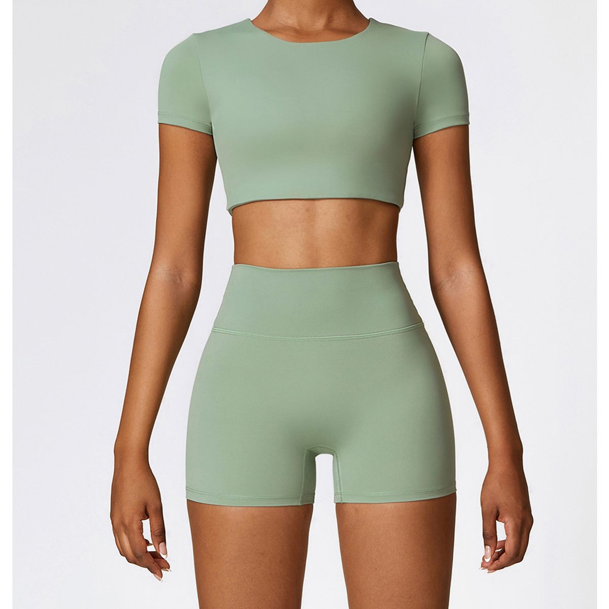 TIOZONEY - Camiseta deportiva de manga corta para mujer-Verde