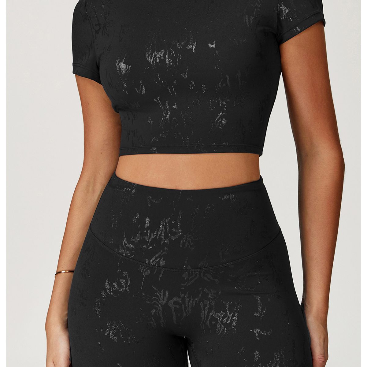 TIOZONEY - Camiseta deportiva de manga corta para mujer-Negro