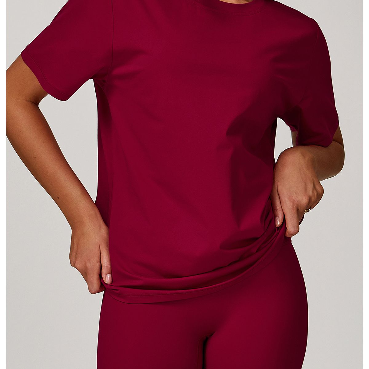 TIOZONEY - Camiseta deportiva de manga corta para mujer-Rojo