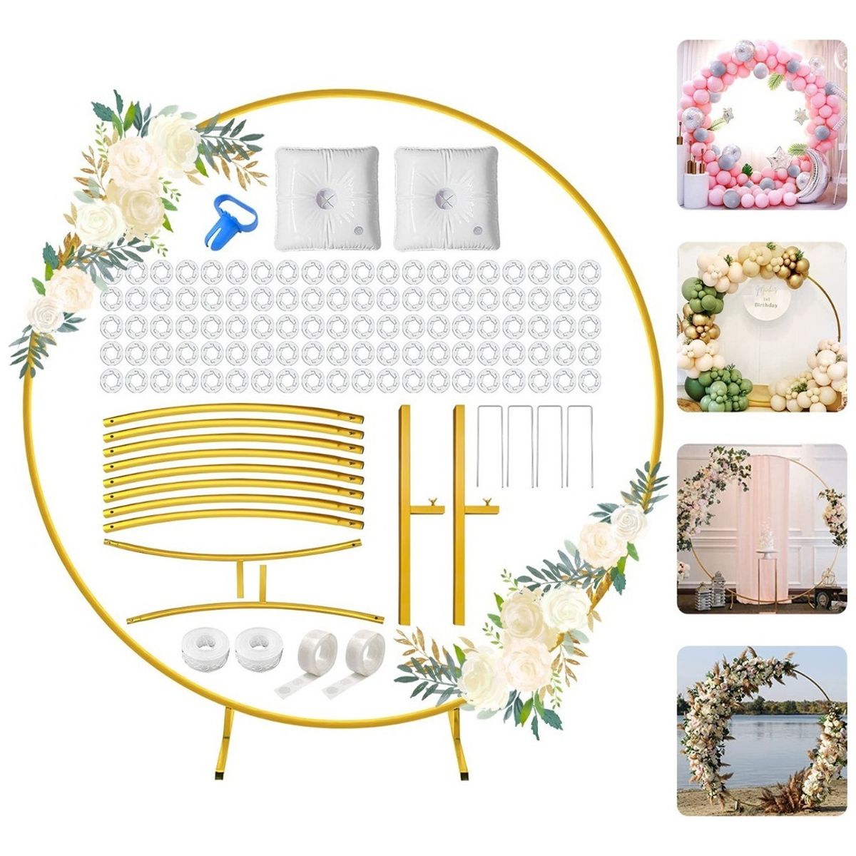 U BUY - Arcos Para Globos Completo Redondo Metal Desarmable 2m