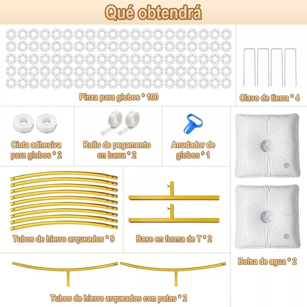 U BUY - Arcos Para Globos Completo Redondo Metal Desarmable 2m