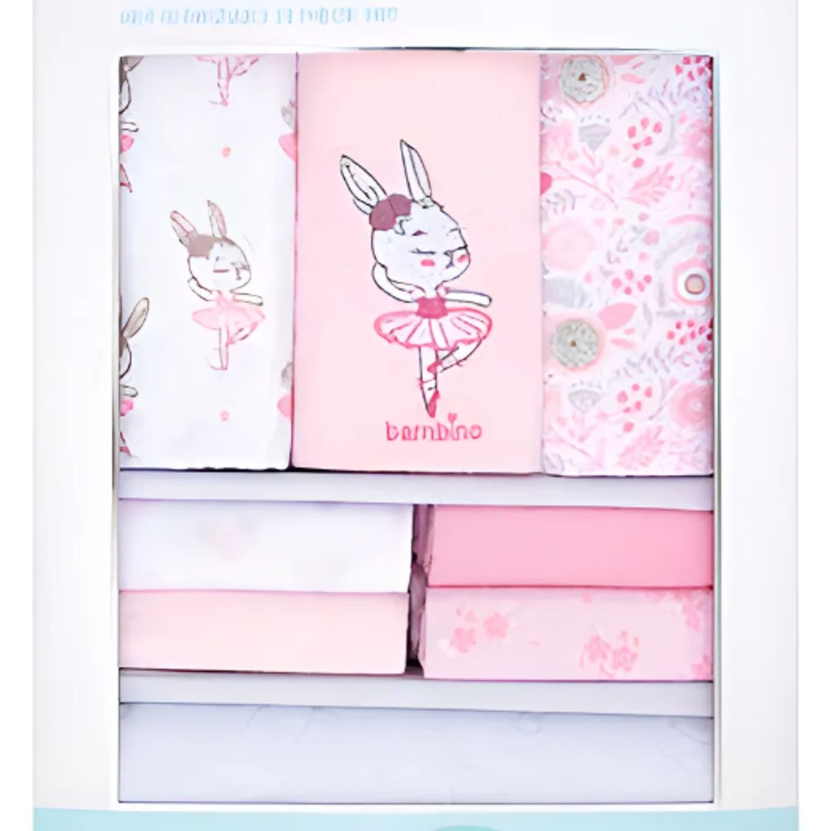 BAMBINO - Pack 12 Piezas Mantas Toallas Mudador Bebe Bambino  - Rosa