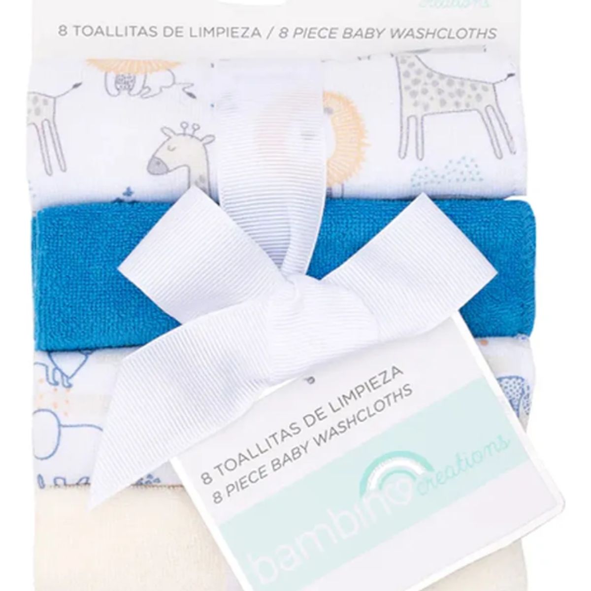 BAMBINO - Toallitas De Algodón Bambino Para Bebé Pack 8 u -Blanco