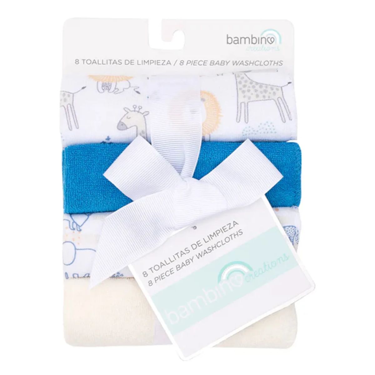 BAMBINO - Toallitas De Algodón Bambino Para Bebé Pack 8 u -Blanco