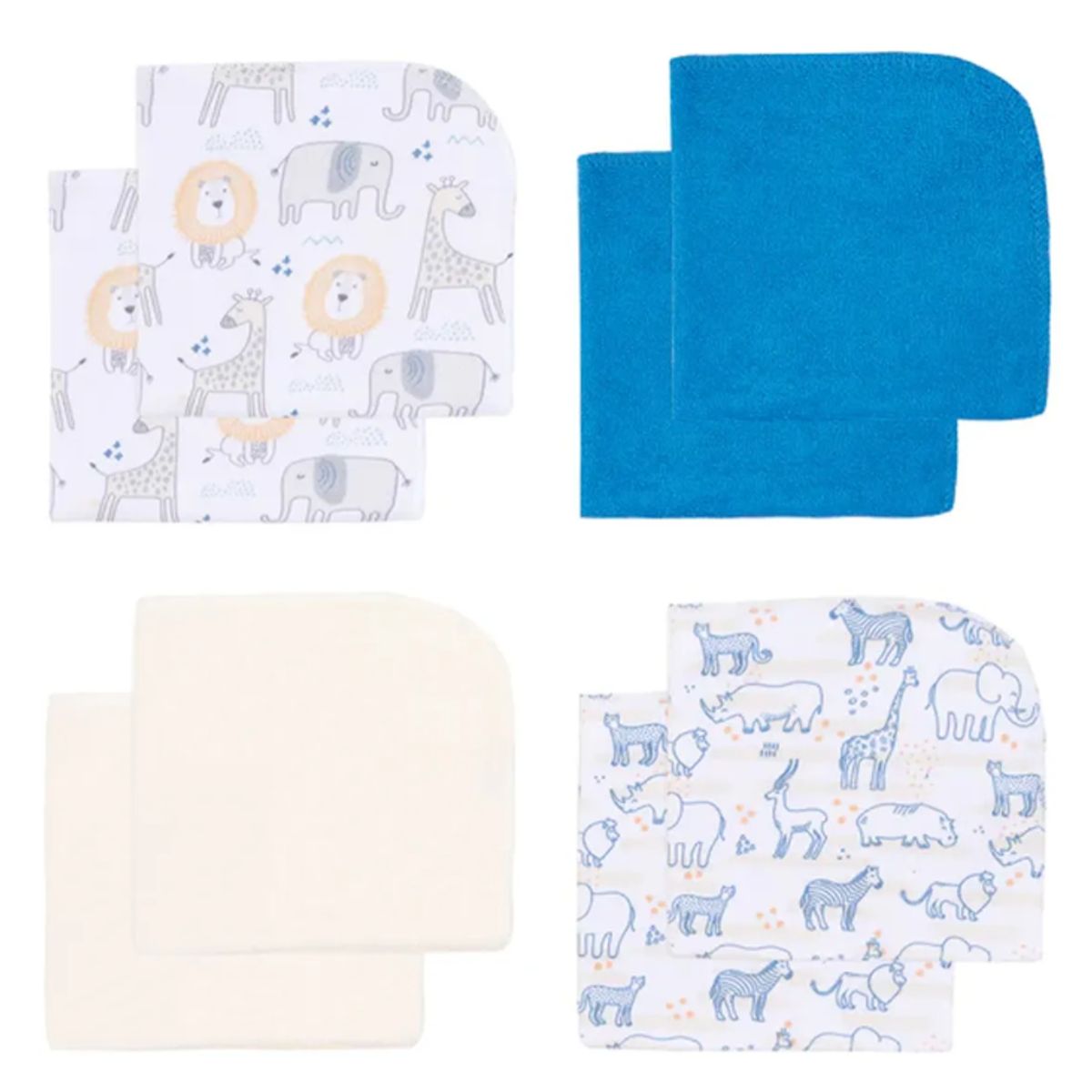 BAMBINO - Toallitas De Algodón Bambino Para Bebé Pack 8 u -Blanco