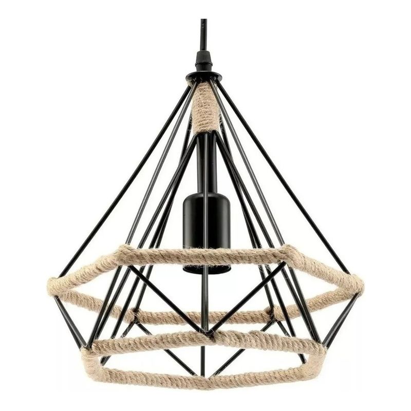 QUICK - Lámparas Colgante Vintage Industrial Cuerda De Cáñamo6608