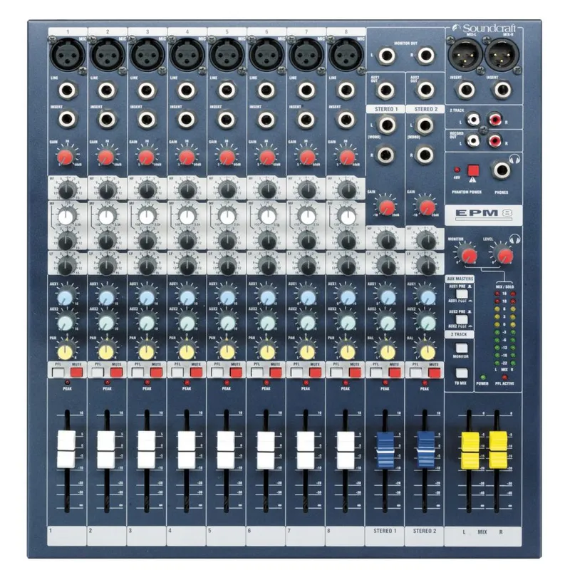 SOUNDCRAFT - Mixer Analogo Soundcraft EPM8 - Azul Francia