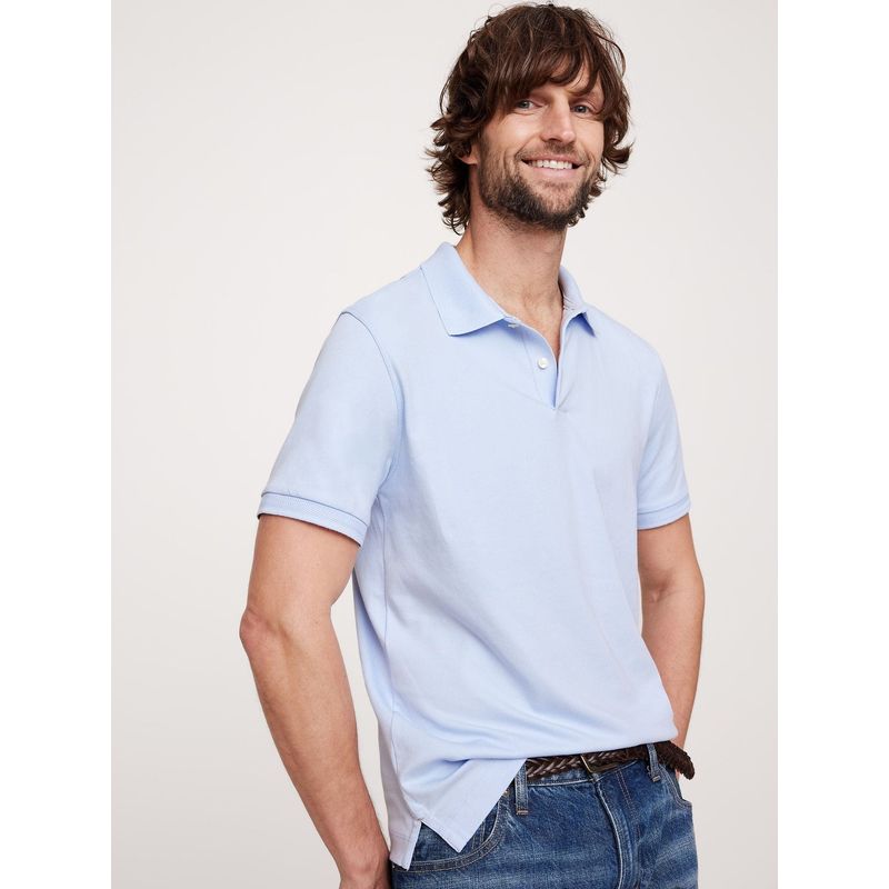 BANANA REPUBLIC - Polera Hombre Luxury Touch Polera Celeste Banana Republic