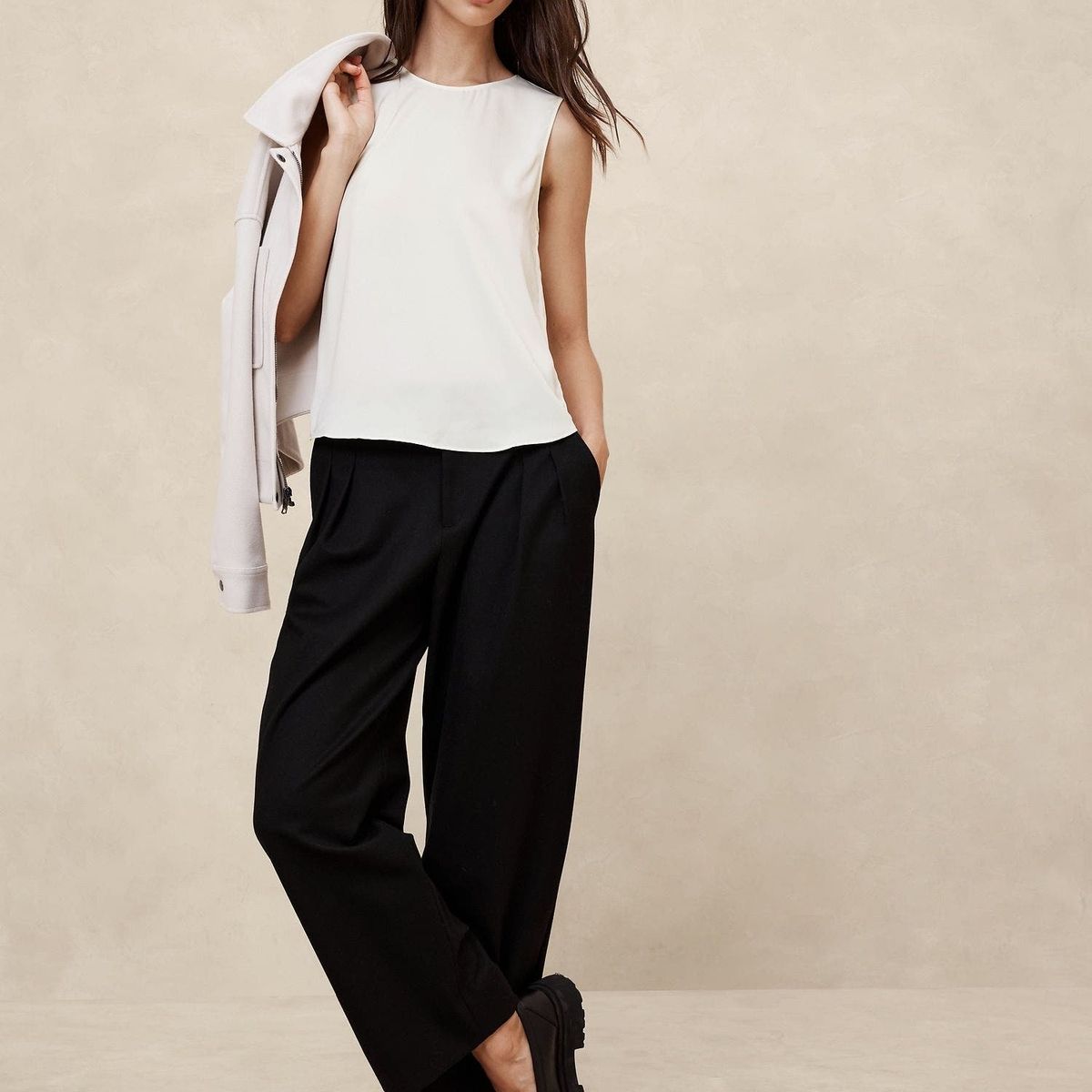 BANANA REPUBLIC - Blusa Mujer Banana Republic Shell Tank Blanco