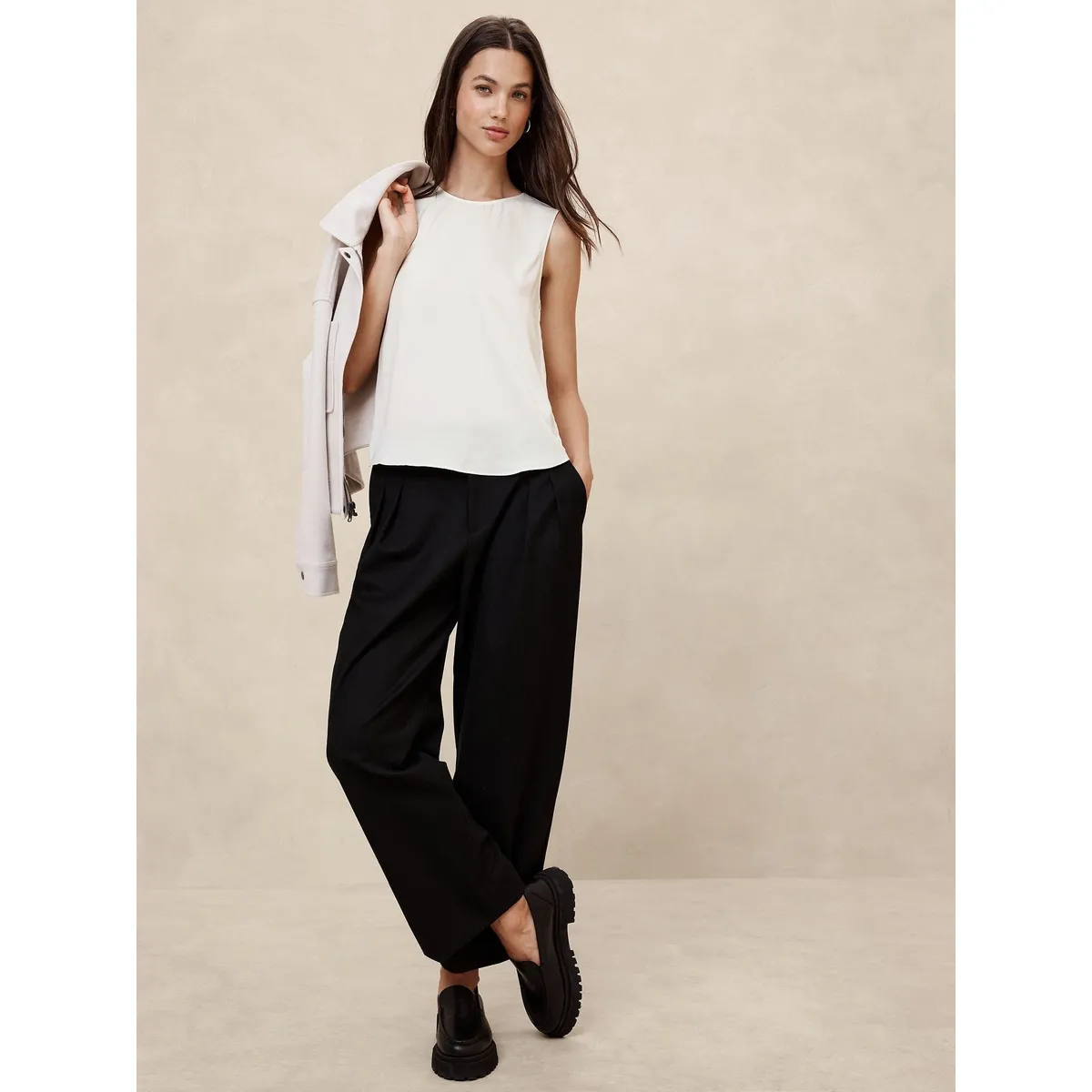 BANANA REPUBLIC - Blusa Mujer Banana Republic Shell Tank Blanco