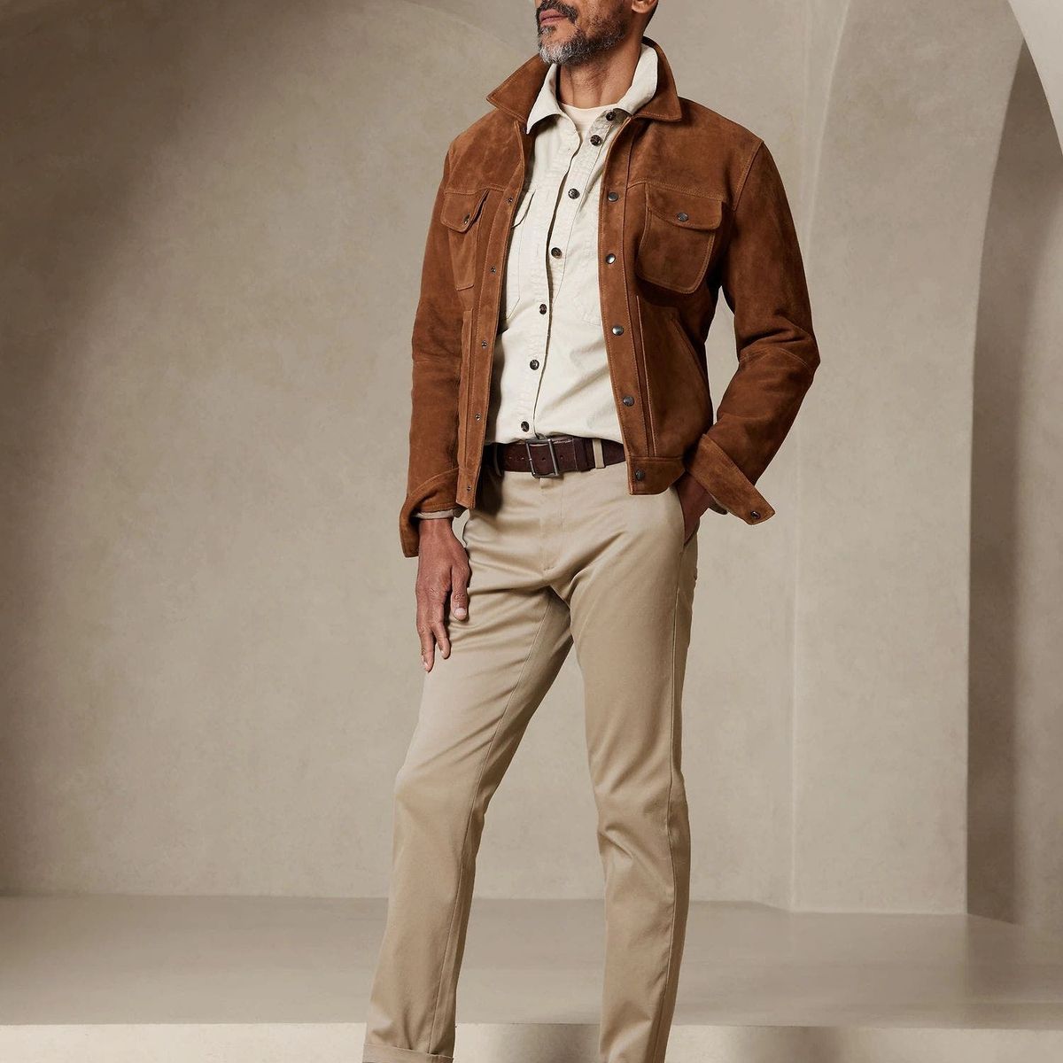 BANANA REPUBLIC - Pantalón Slim Rapid Movement Chino Café Banana Republic