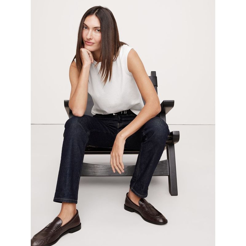 BANANA REPUBLIC - Polera Mujer Sin Mangas Vintage Cotton Blanco Banana Republic