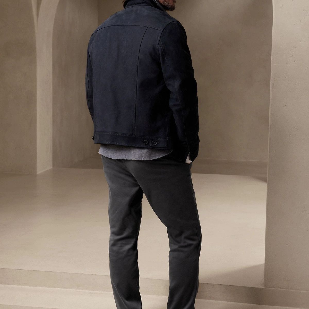 BANANA REPUBLIC - Pantalón Hombre Slim Rapid Movement Chino Negro Banana Republic
