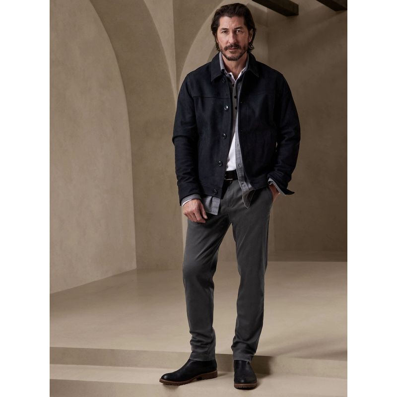 BANANA REPUBLIC - Pantalón Hombre Slim Rapid Movement Chino Negro Banana Republic