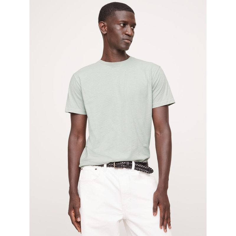BANANA REPUBLIC - Polera Hombre Lightweight Cotton Crew-Neck Gris Banana Republic