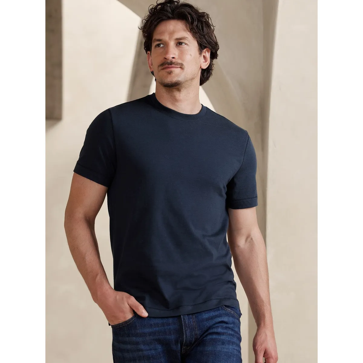 BANANA REPUBLIC - Polera Hombre Banana Republic Authentic Supima® Azul