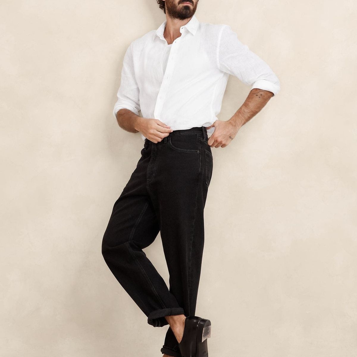 BANANA REPUBLIC - Camisa Hombre St Casual Linen Castello Blanco Banana Republic