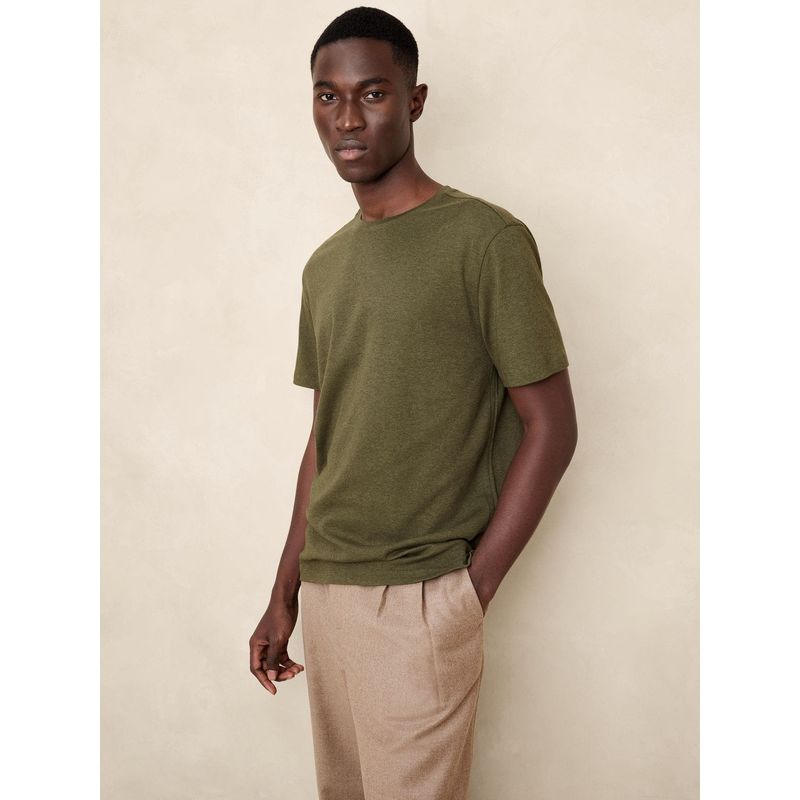 BANANA REPUBLIC - Polera Hombre Lux Touch Crew Verde Banana Republic