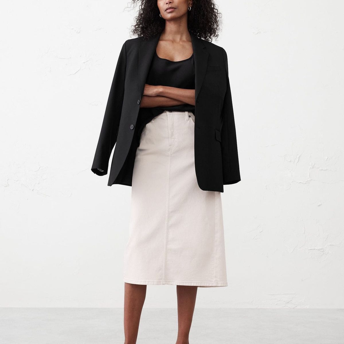 BANANA REPUBLIC - Blusa Mujer Banana Republic Silky Essential Negro