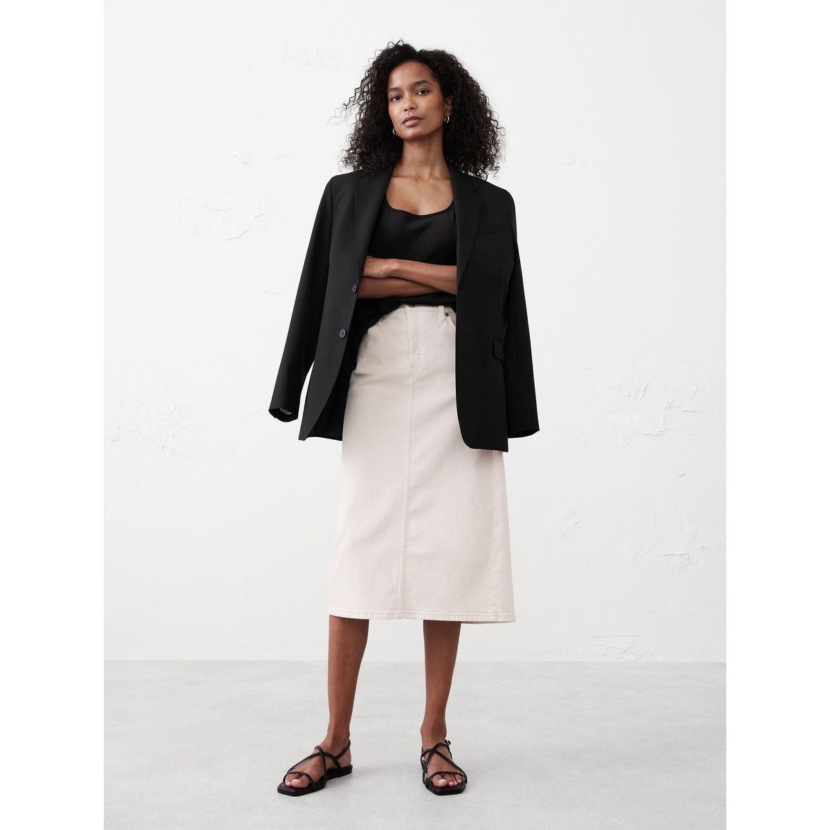 BANANA REPUBLIC - Blusa Mujer Banana Republic Silky Essential Negro