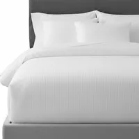 FUNDA PLUMÓN BLANCO LISTADO 2 MM CON ALETA 2 PLAZAS