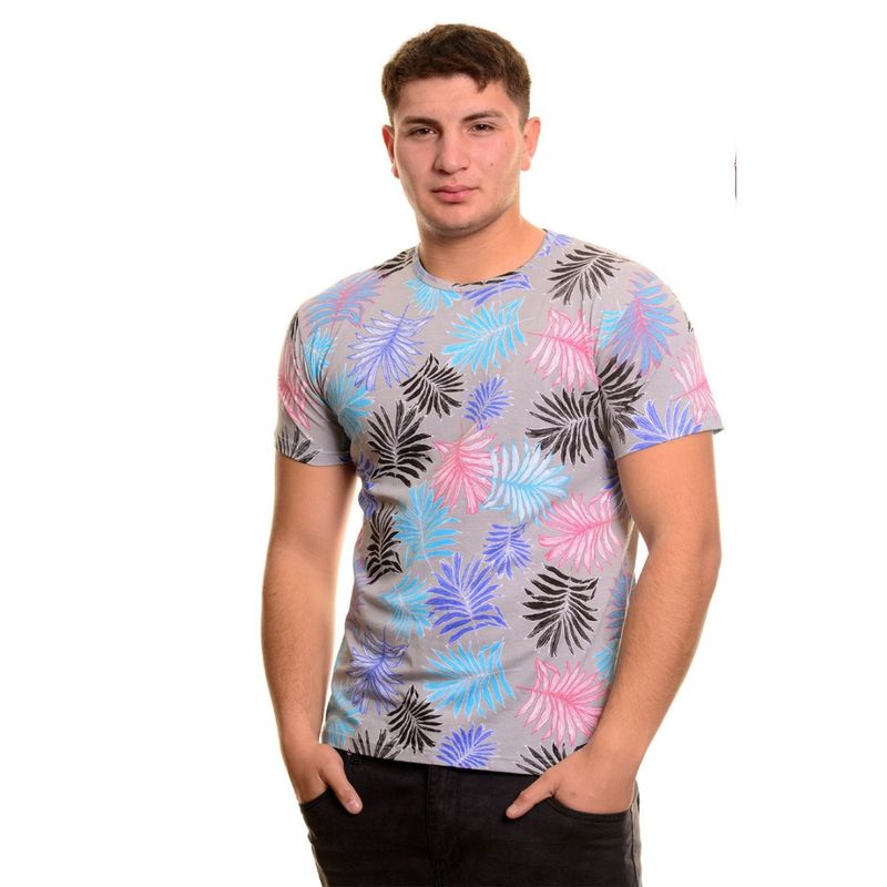 MPROPIA - Polera Hombre Algodón Manga Corta Cuello Polo Diseño Hojas 6230