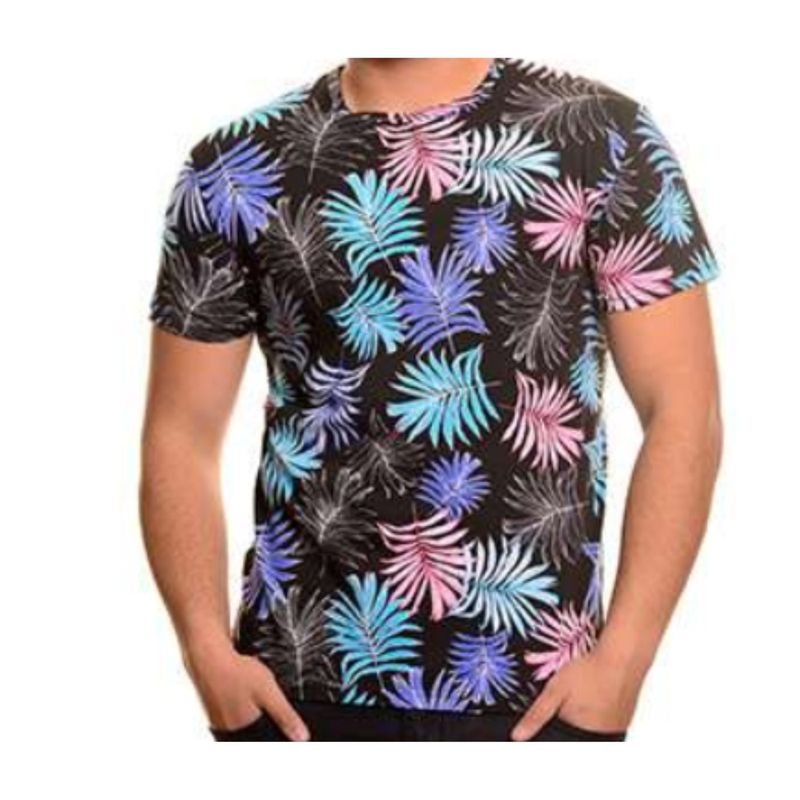 MPROPIA - Polera Hombre Algodón Manga Corta Cuello Polo Diseño Hojas 6230